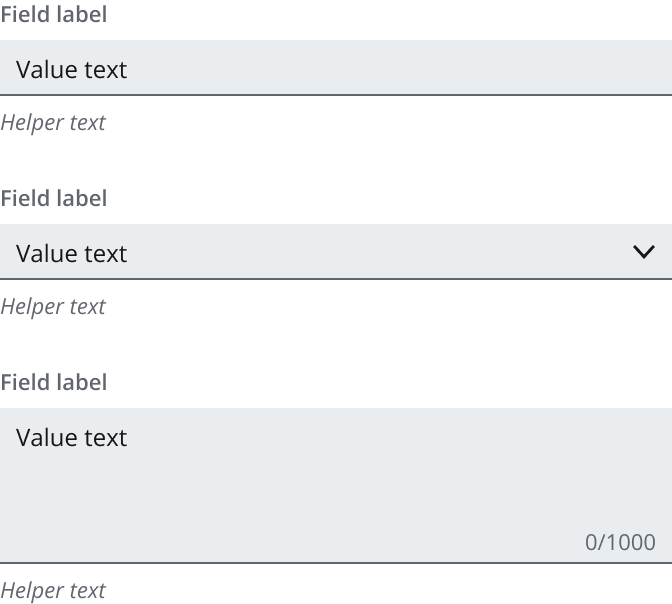 Example showing secondary field on primary background